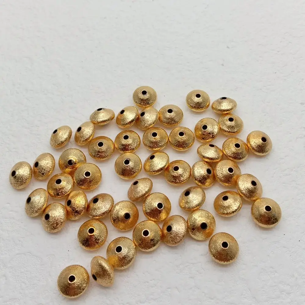 30 Pcs Gold Color Disc Bead Brass Beads For DIY Handmade Jewelry Accessories