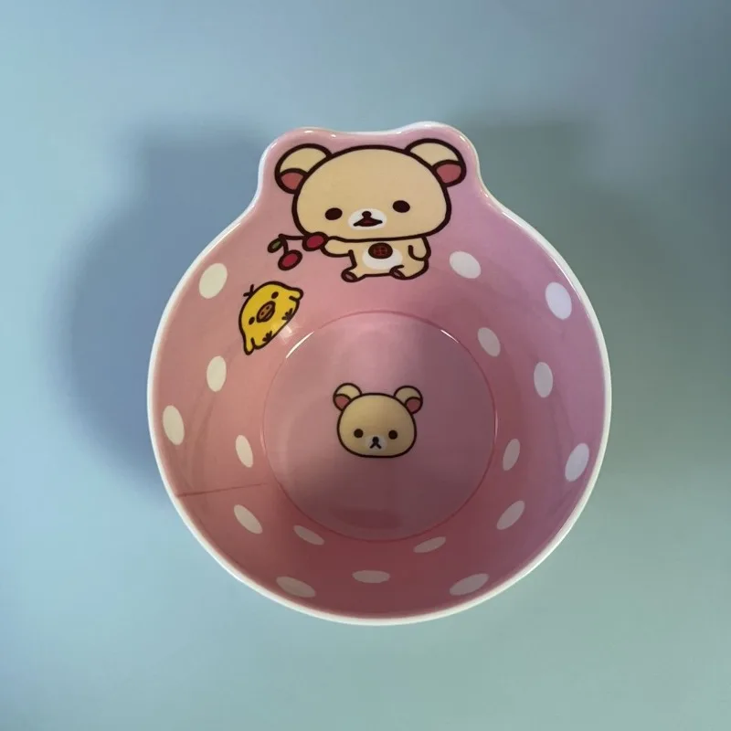 Rilakkuma polka dot print rice soup bowl creative cartoon tableware home rice bowl cute view 3