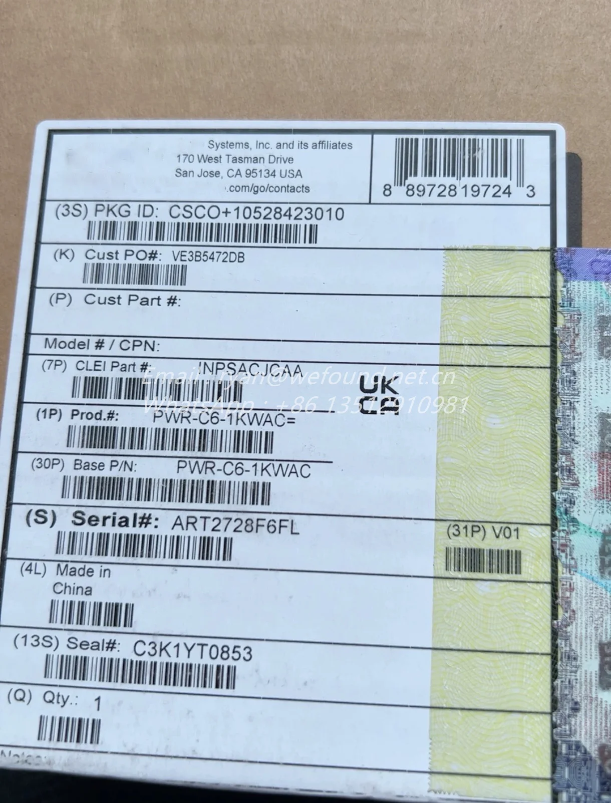 PWR-C6-1KWAC para fuente de alimentación, interruptores de serie 9300, nuevo, para Cisco Catalyst