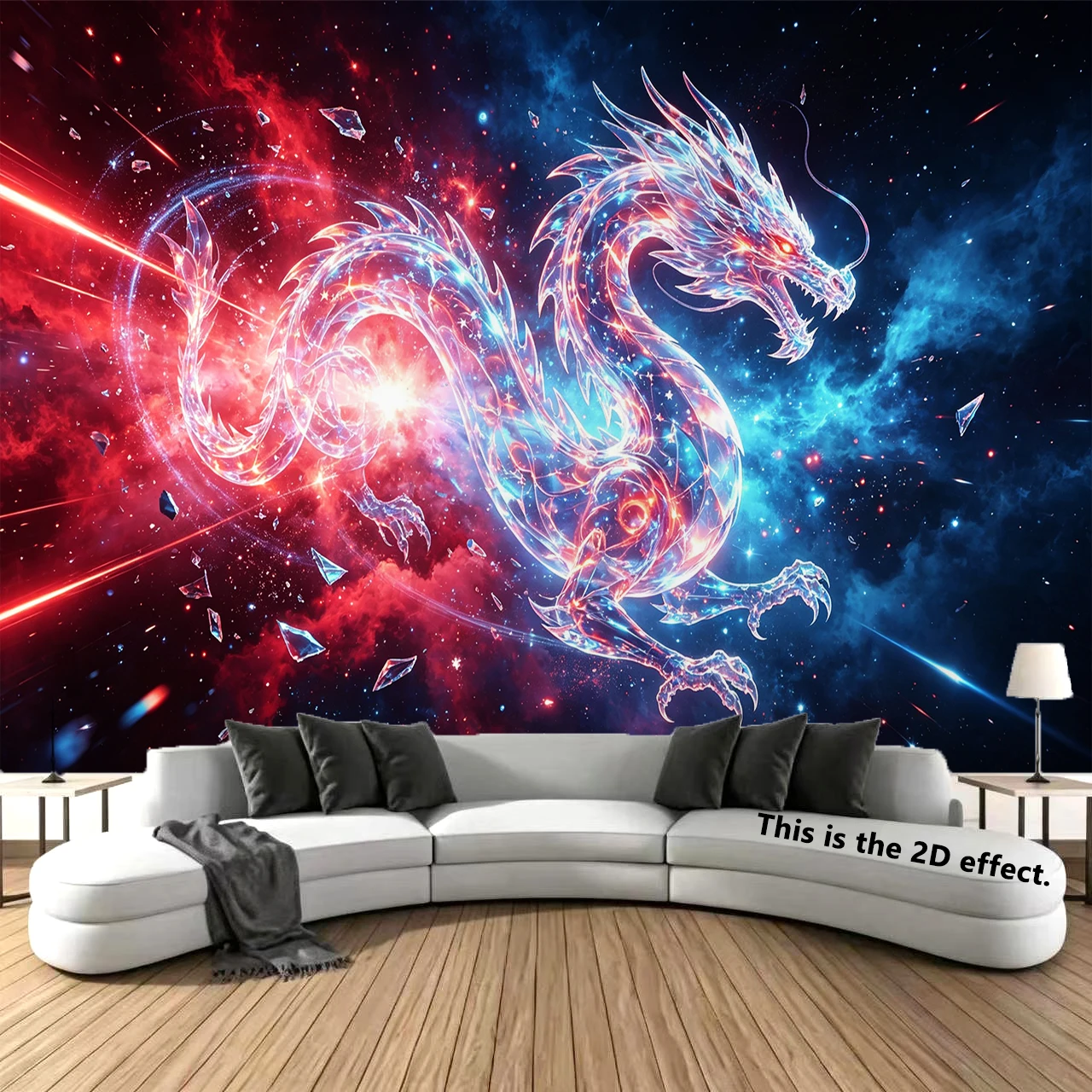 Galactic Neon Dragon Background Cloth Hanging Cloth Bedroom Bedside Decorative Wall Cloth Dormitory Tapestry