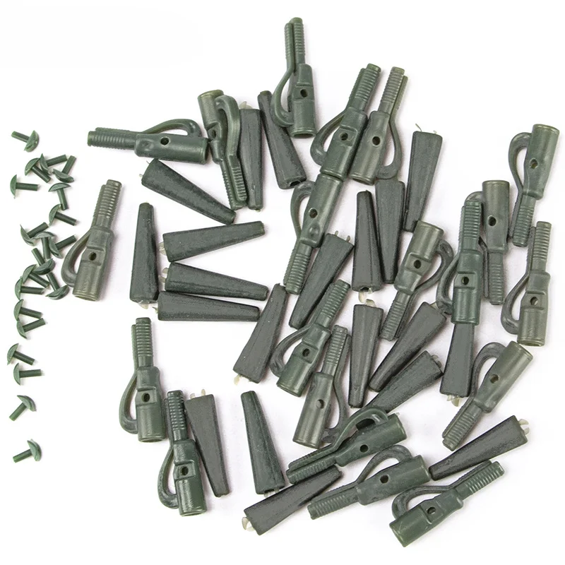 50Pcs/Set Fishing Terminal Tackle Safety Lead Clips with Pins Tail Rubber Tubes Carp Fishing Tackle Tools для рыбалки