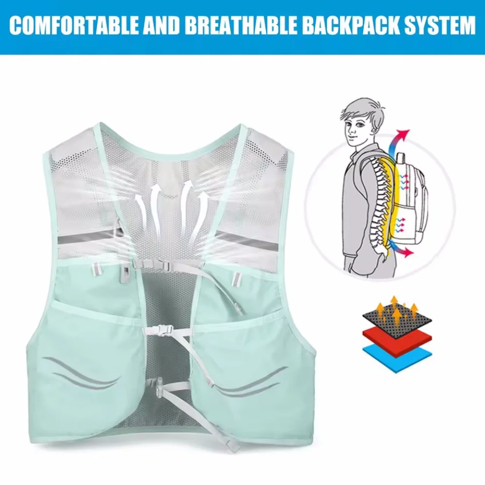 Reflective Running Vest Hydration Running Chest Bag Ultralight Cycling Vest Mobile Phone Cards Bag For Male Female Outdoor