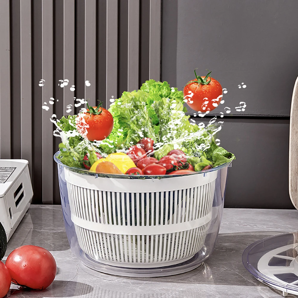 Vegetable Dehydrator Vegetables Salad Spinner Lettuce Leaf Fruit Drain Basket Dryer Hand Crank Kitchen For Washing Home Gadget