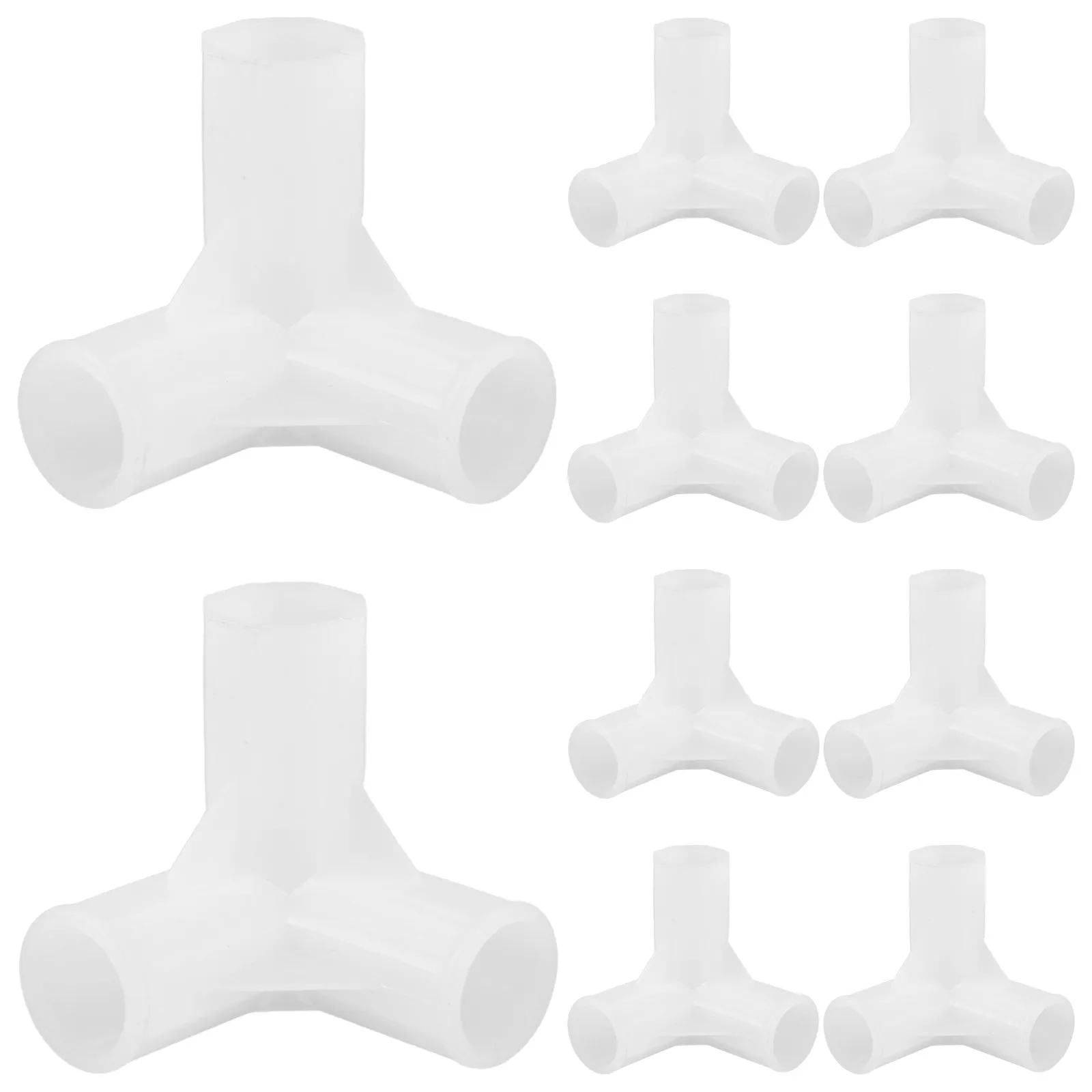 

10Pcs Plastic 3-Way Closet Rod Connector Thickened Corner Fitting for Wardrobe Shoe Cabinet Canvas Organizer Quick Install Space
