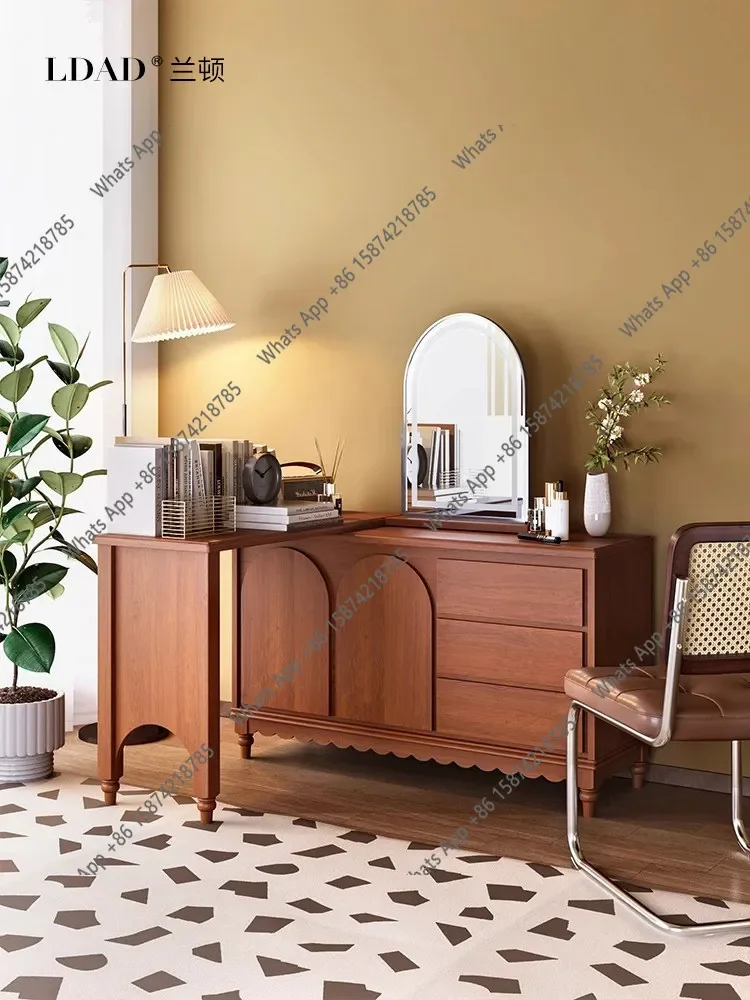 

Hh французский средневековый угловой комод, комод, встроенная спальня, скандинавский простой стол из цельного дерева, макияж