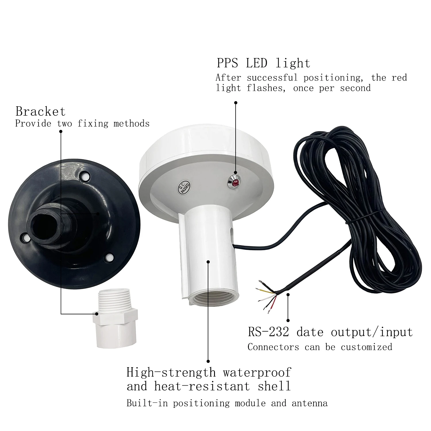 GPS 12V Per Imbarcazioni Ricevitore GPS Nautico 12V Con Antenna - NMEA 0183, 4800 Bps, Connettore In Plastica, Per Barche E Fai-da-te