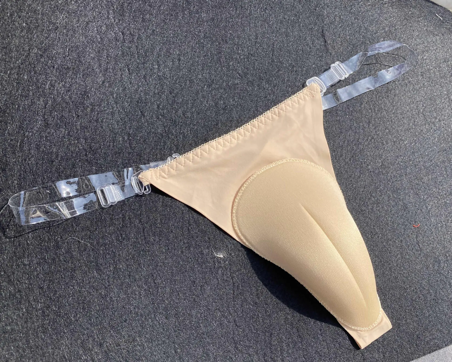 Men\'s Detachable Adjustable Transparent Silicone Elastic Straps T-back Camel Toe Control Thong Gaff TG Crossdresser Panty