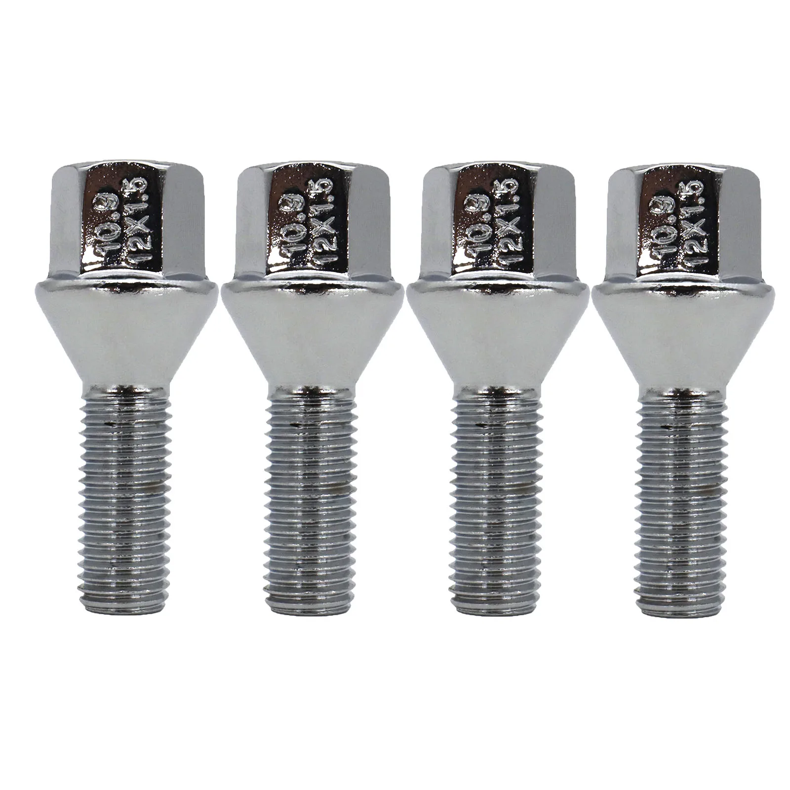 4Pcs Car M12× 1.5 Wheel Studs Lug Bolts Silver 28mm Truck Parts Tool For BMW 128i 2013-2008 Mercedes-Benz CLK550 Volkswagen Golf