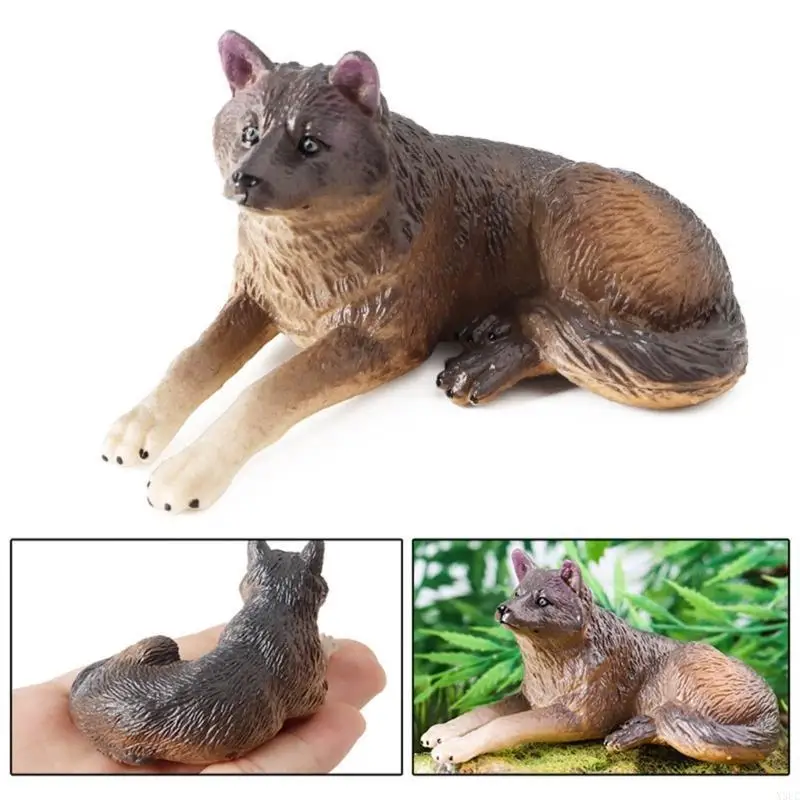Set of 4Pcs Wolf Figures Toy Realistic Jungle Animal Figurines for Educational X3UC