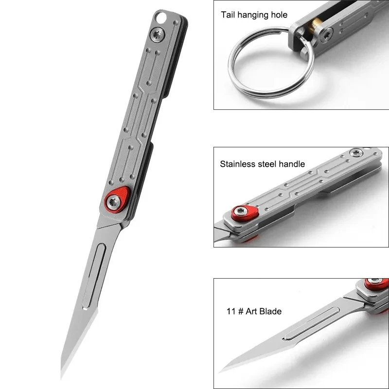 Imagem -05 - Faca Dobrável com Lâminas Substituíveis Bisturi Portátil Quick Open Edc Pocket Knife 10 Lâminas Útil Sobrevivência Camping Tool No.11