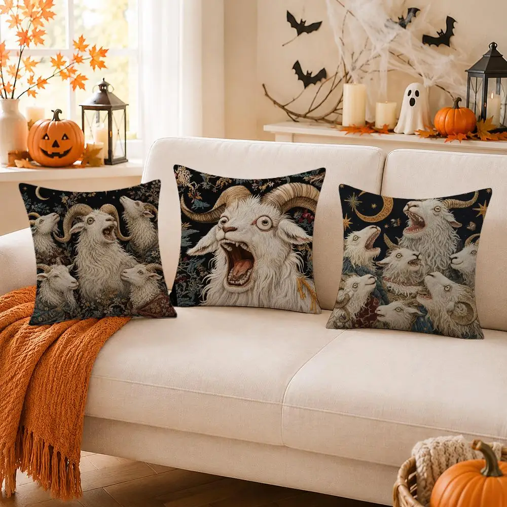 Exquisite Goat-Printed Cushion Covers Fantasy-Inspired Decor for Your Home Sofa cushion cover home room decoration Cushion