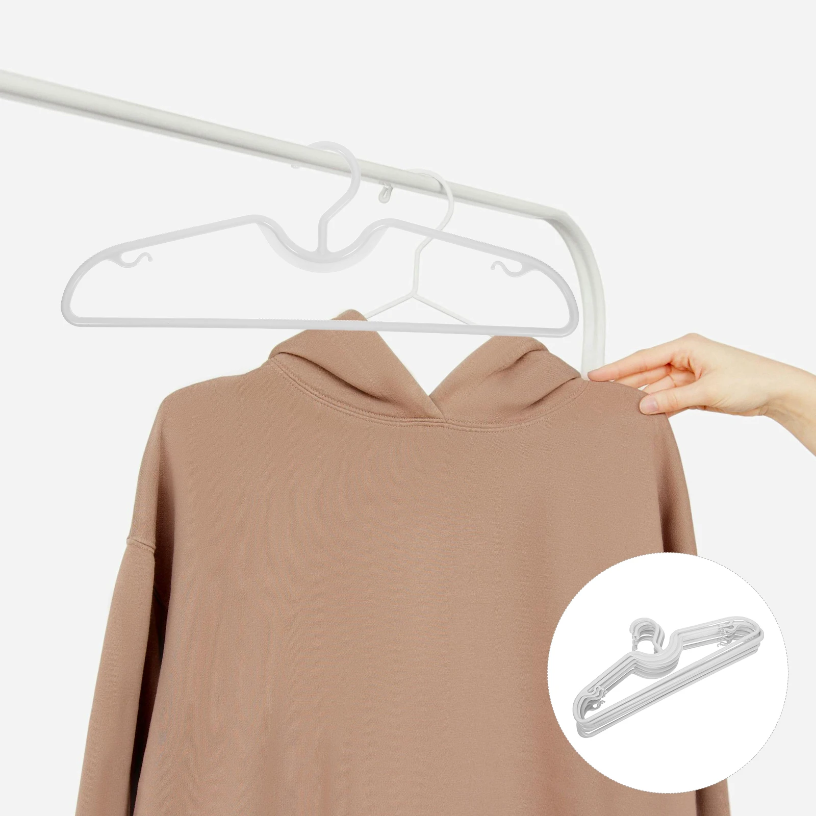 

10Pcs Short Neck Non-Slip Plastic Hangers Space Saving M Shaped Design for T-Shirts Dresses Tank Tops Jackets Shirt Hanger