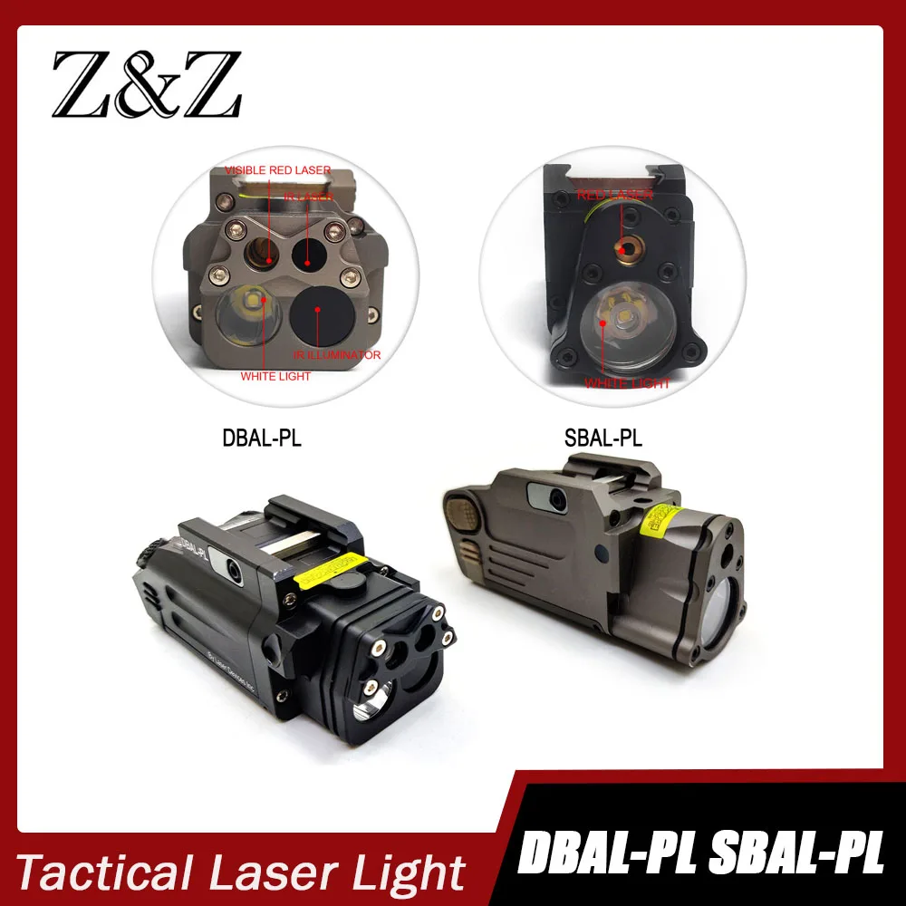 Tactical SBAL-PL DBAL-PL Flashlight LED Strobe With Red Laser Combo IR Laser Weapons Light 20MM Rail For Glock Pistol
