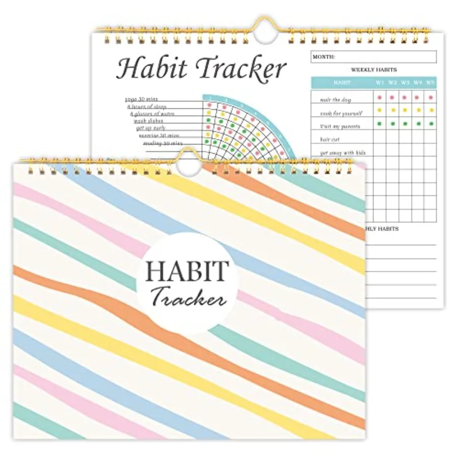 

Habit Tracker Jourl - Habit Tracker Calendar with Spiral Binding Undated Weekly and Monthly Habit Tracker to Boost Productivity