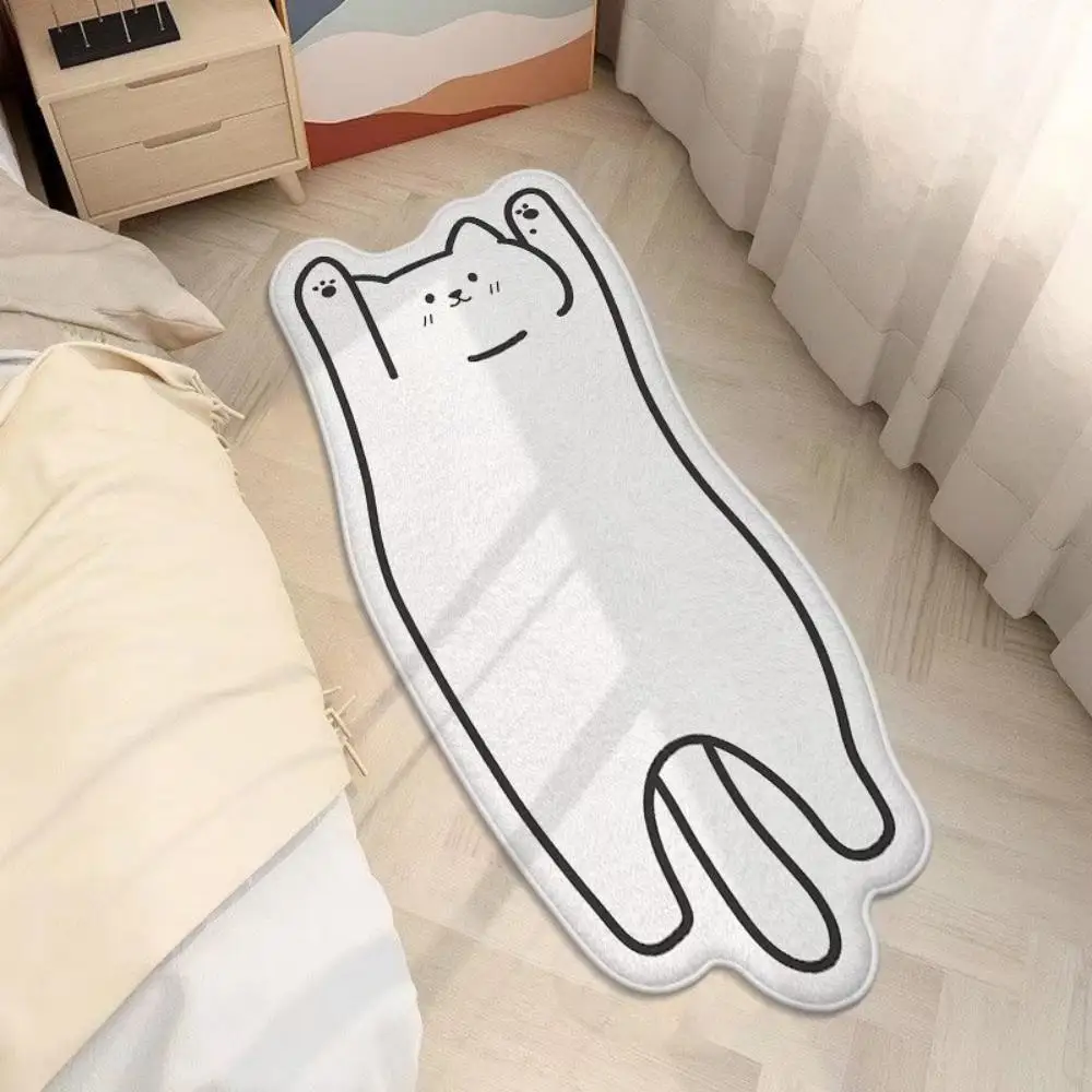 Lmitation Cashmere Carpet Bedroom Bed Blanket Ins Wind Cartoon Cat Mat Non-slip Wear-resistant Machine Washable Mat