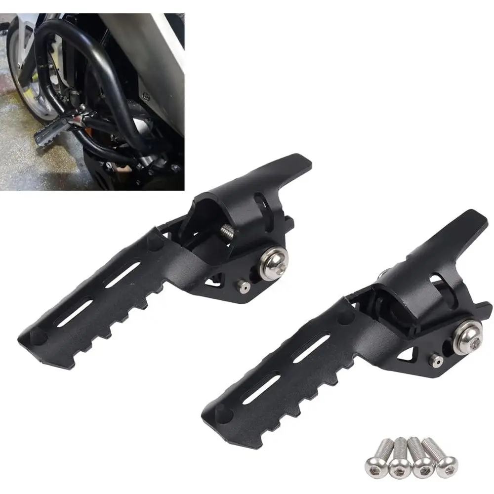 

Motorcycle Highway Footpegs Clamps Engine Guard Crash Bars Mount Adventure Black