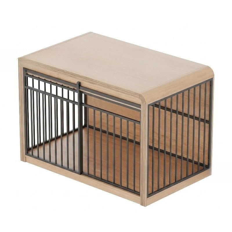 Wooden dog cage anti-bite reinforcement, furniture type dog cage c