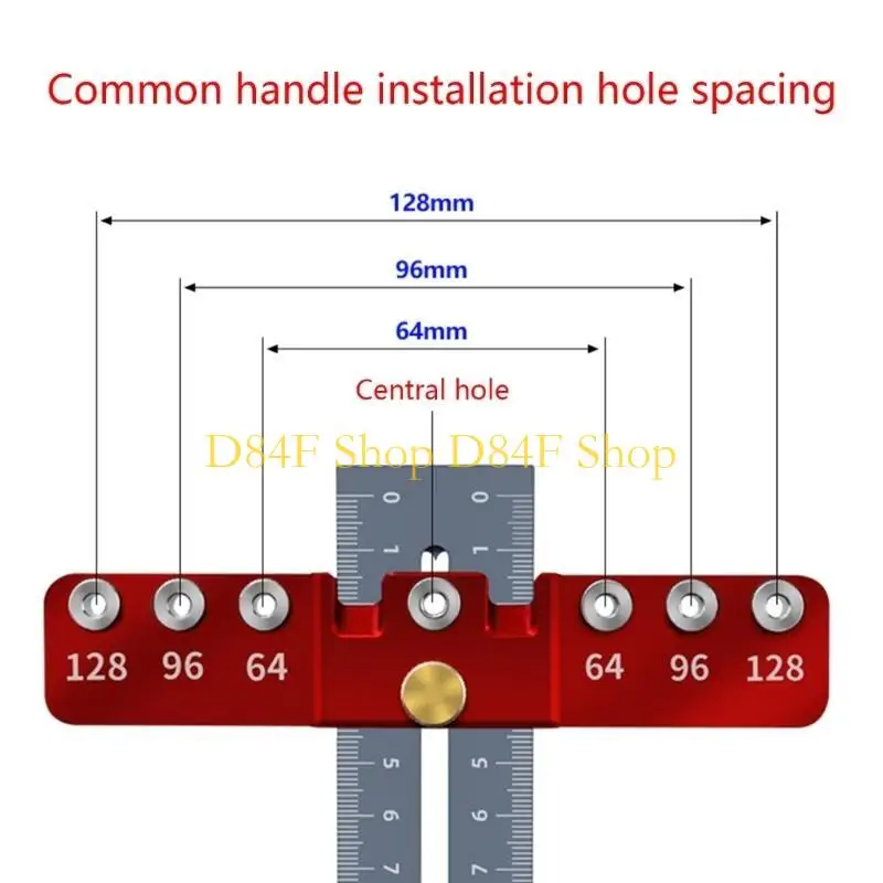 D84F Cabinet Hardware Jig Aluminum Alloy Adjustable Template for Fast Accurate Installation Door Drawer Knob Pull Handle