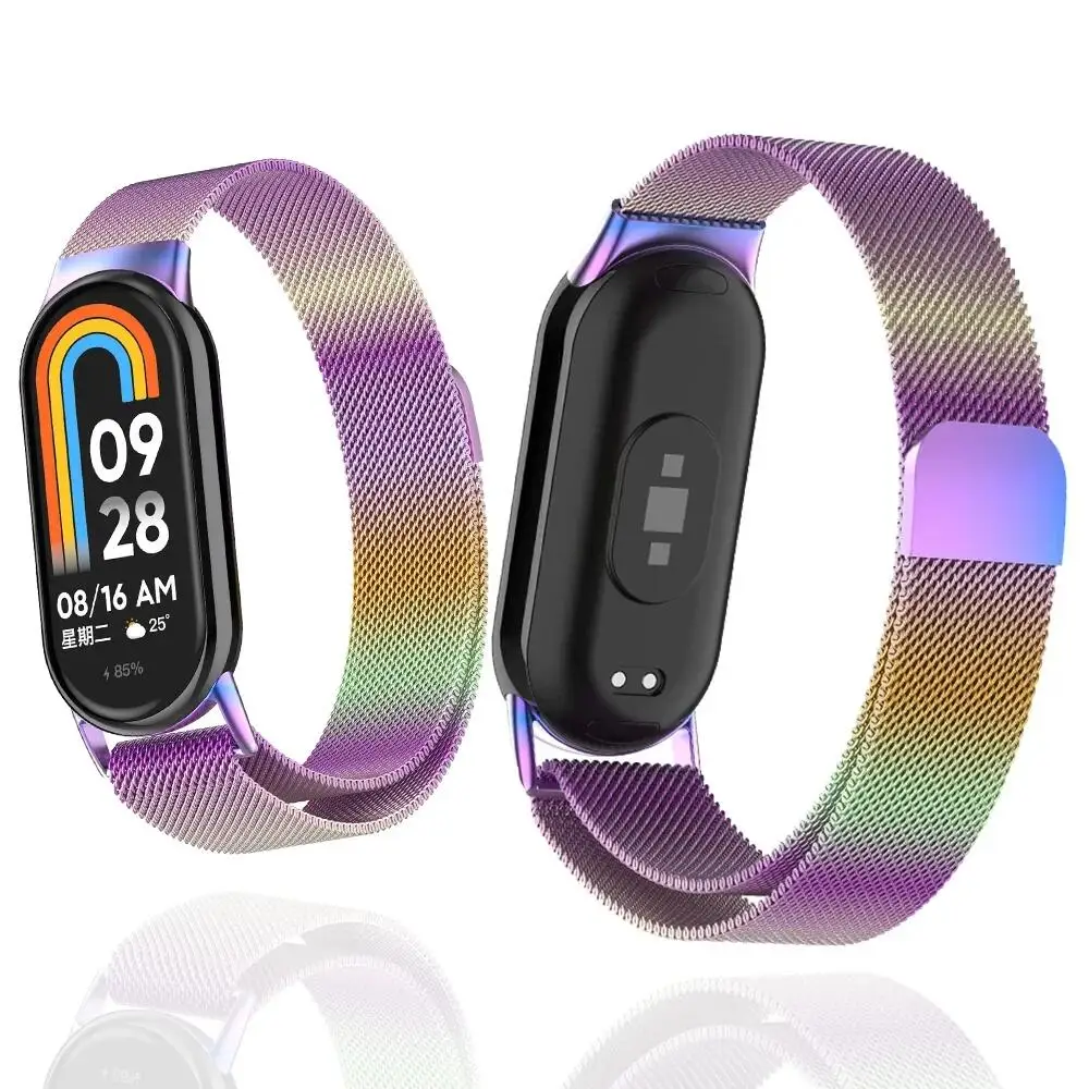 Correa milanesa de bucle magnético para Xiaomi Mi Band 10, Correa de acero inoxidable para Mi Band 8/9/10, pulsera de repuesto de Metal