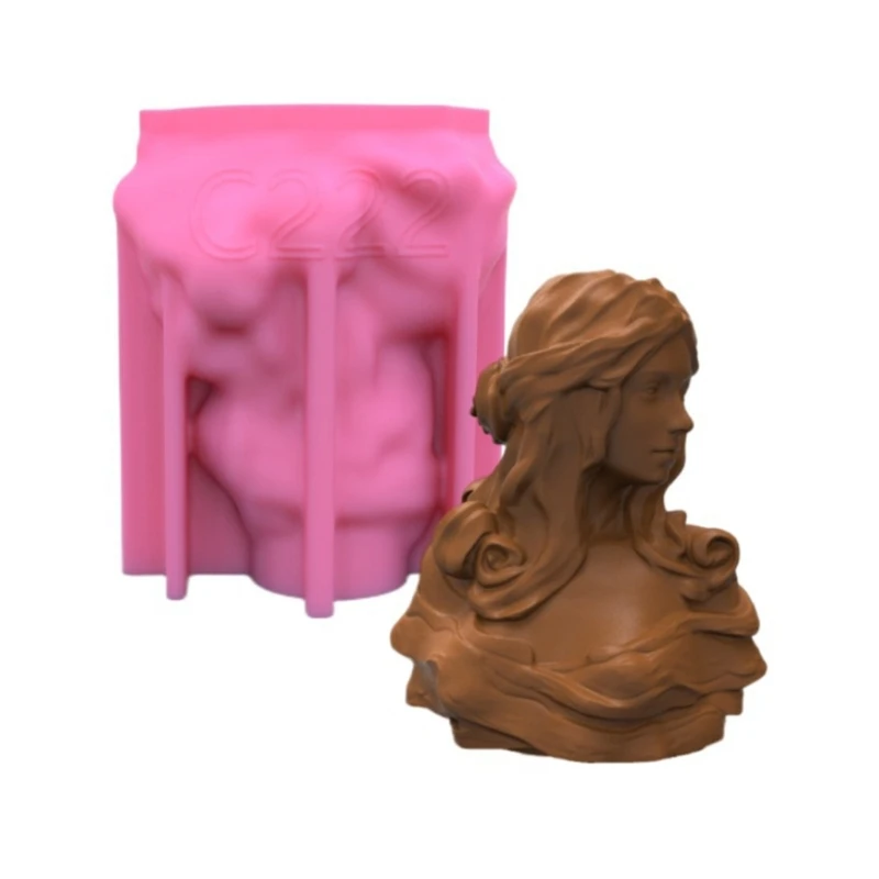 R3MC  Statue Decor Candle Silicone Mold Epoxy Resin DIY Decoration Making Soap