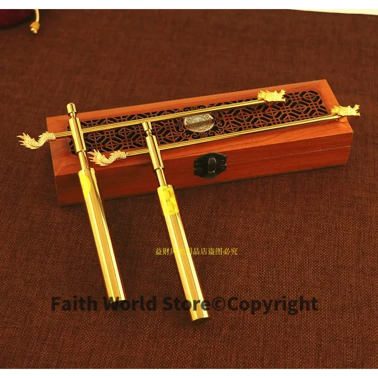 A PAIR -Geomantic master tool-Southeast Asia HOME OFFICE efficacious Eight Diagrams FENG SHUI Compass divine dragon dowsing rod view 5