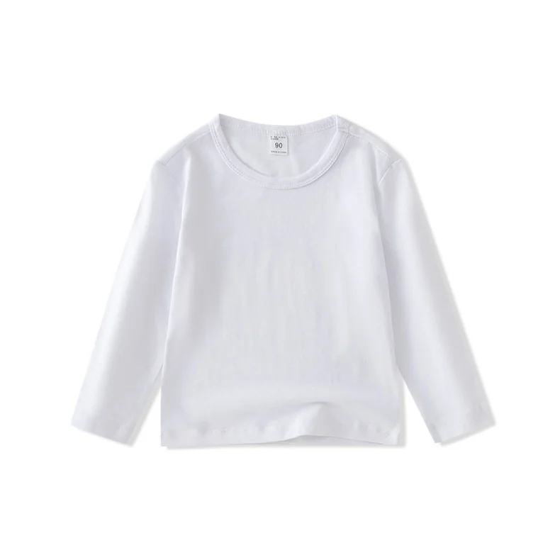 2026 Kinder Baumwoll-Langarmshirt Rundhals Basic Tops Lässiges Weiches Atmungsaktives T-Shirt Jungen Mädchen Frühling 2-8 Jahre Kinderkleidung – Detail 3
