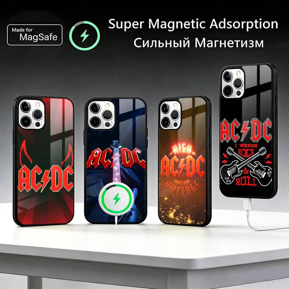 

A-AC ROCK DC Phone Case For iPhone17,16,15,14,13,12,11 Plus,Pro Max For Magsafe Wireless Charging
