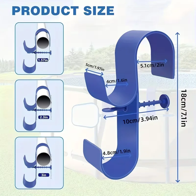 1/2-Piece Adjustable Pool Pole Holder—Made of Durable Plastic, Perfect for Above-Ground Pools