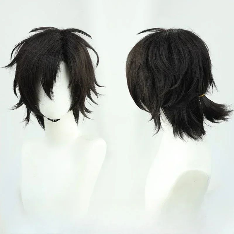 Anime Link Click Cheng Xiaoshi Cosplay Wig 30cm Short Black Hair Heat Resistant Synthetic Halloween Costume Role Play Prop Gift