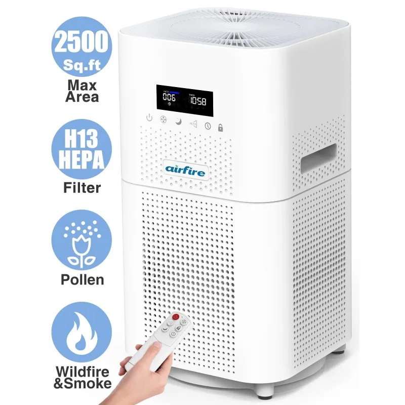 

AIRFIRE HEPA Air Purifier for Large Rooms up to 2500 Sq.ft, Air Purifiers for Pet Dander&Odor, Dust, Pollen, Wildfire/Smoke
