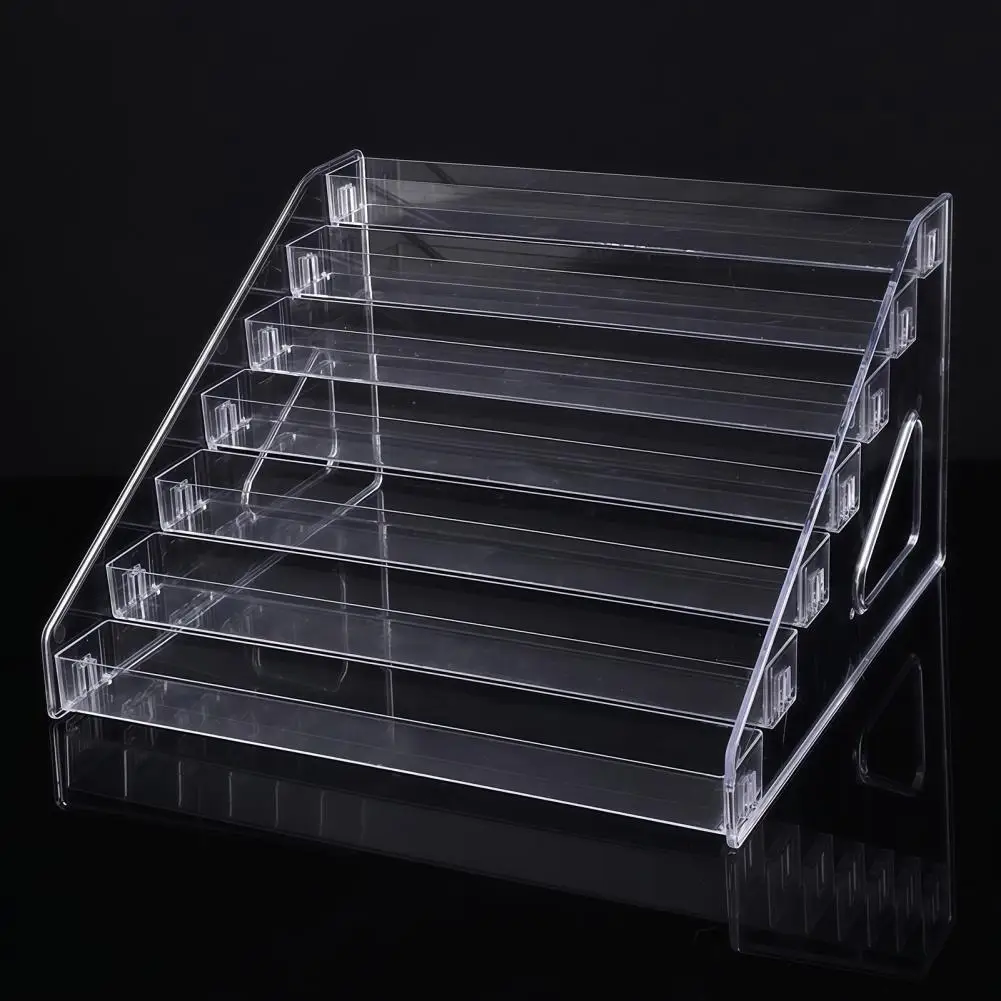 Makeup Cosmetic Holder Essential Oil Storage Rack 5-tier Acrylic Display Stand with Fences Perfume Organizer Shelf for Home
