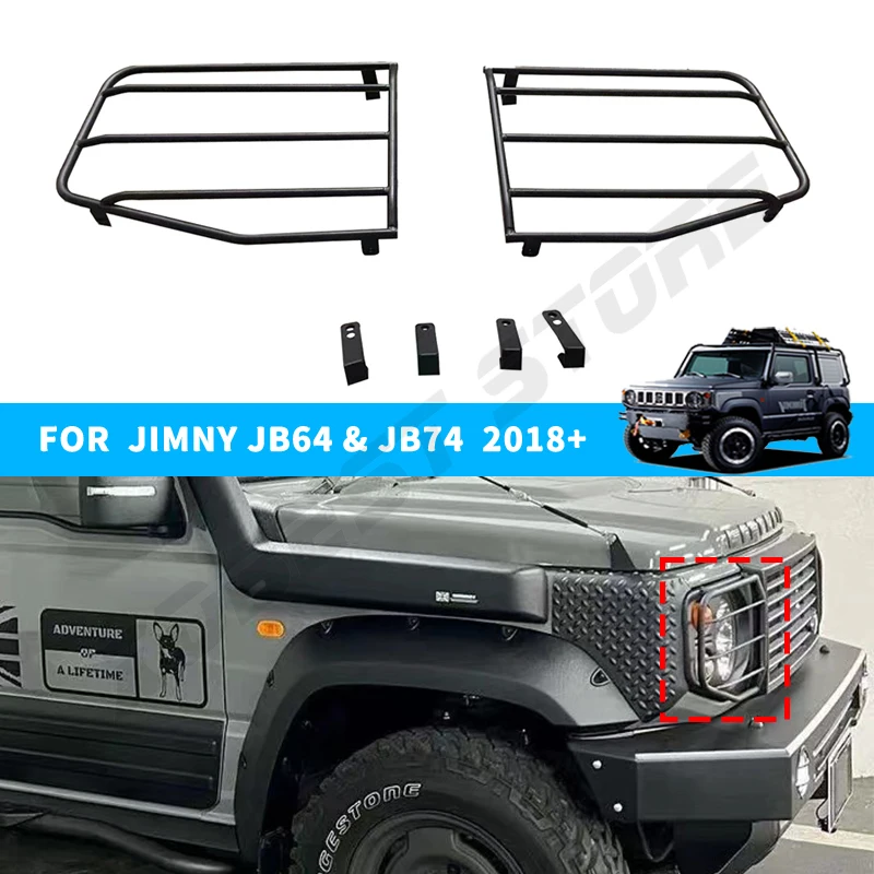 Car Head light Guard Trim For Suzuki Jimny 2019-2023 Front Headlight Lamp Hoods Steel Protector Guard Cover Exterior Accessories