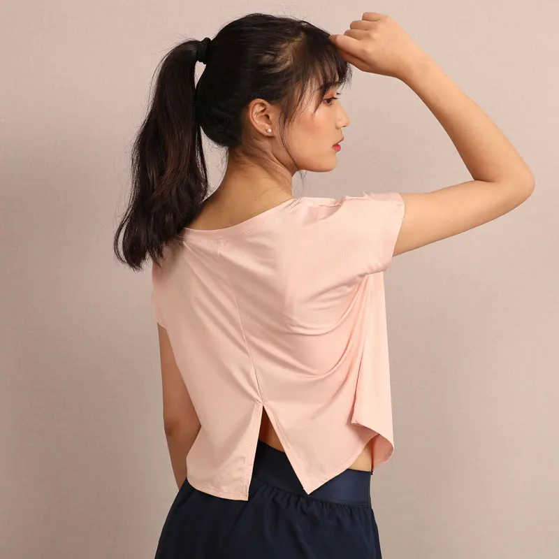 

Футболка большого размера Qui Dry Women's Me Sport ort Sve Loose Covering Fitn Clothes f Sve Yoga Top круглый Ne