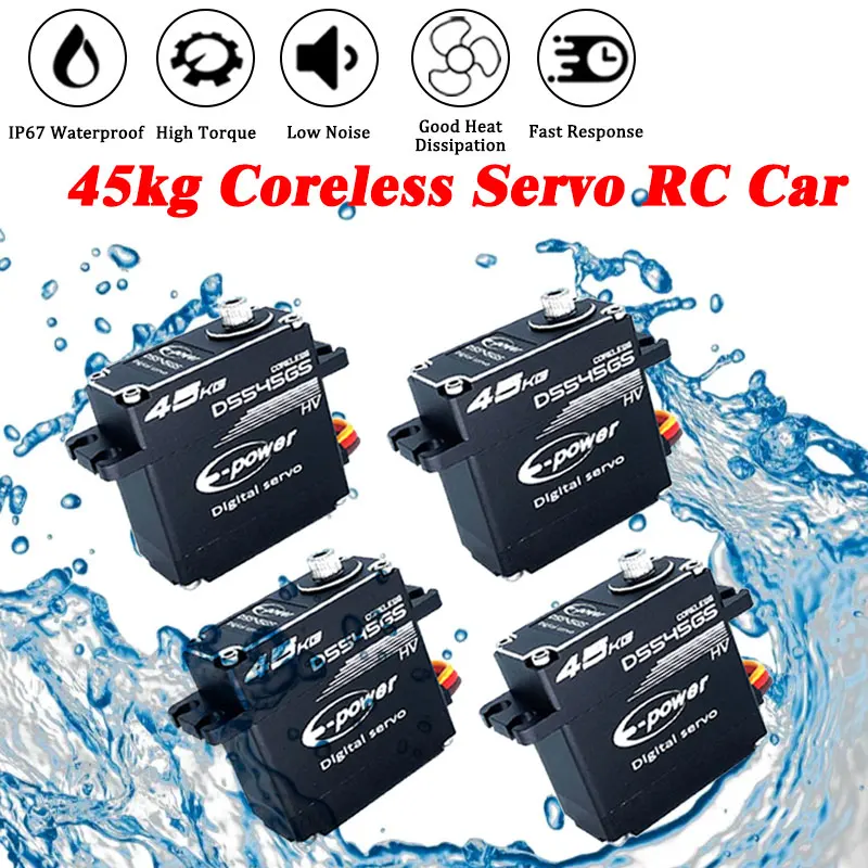 E-Power 45KG Servo RC Car Waterproof Parts Aluminum Case Digital Metal Gear HV Coreless for RC Truck and Boat Toys