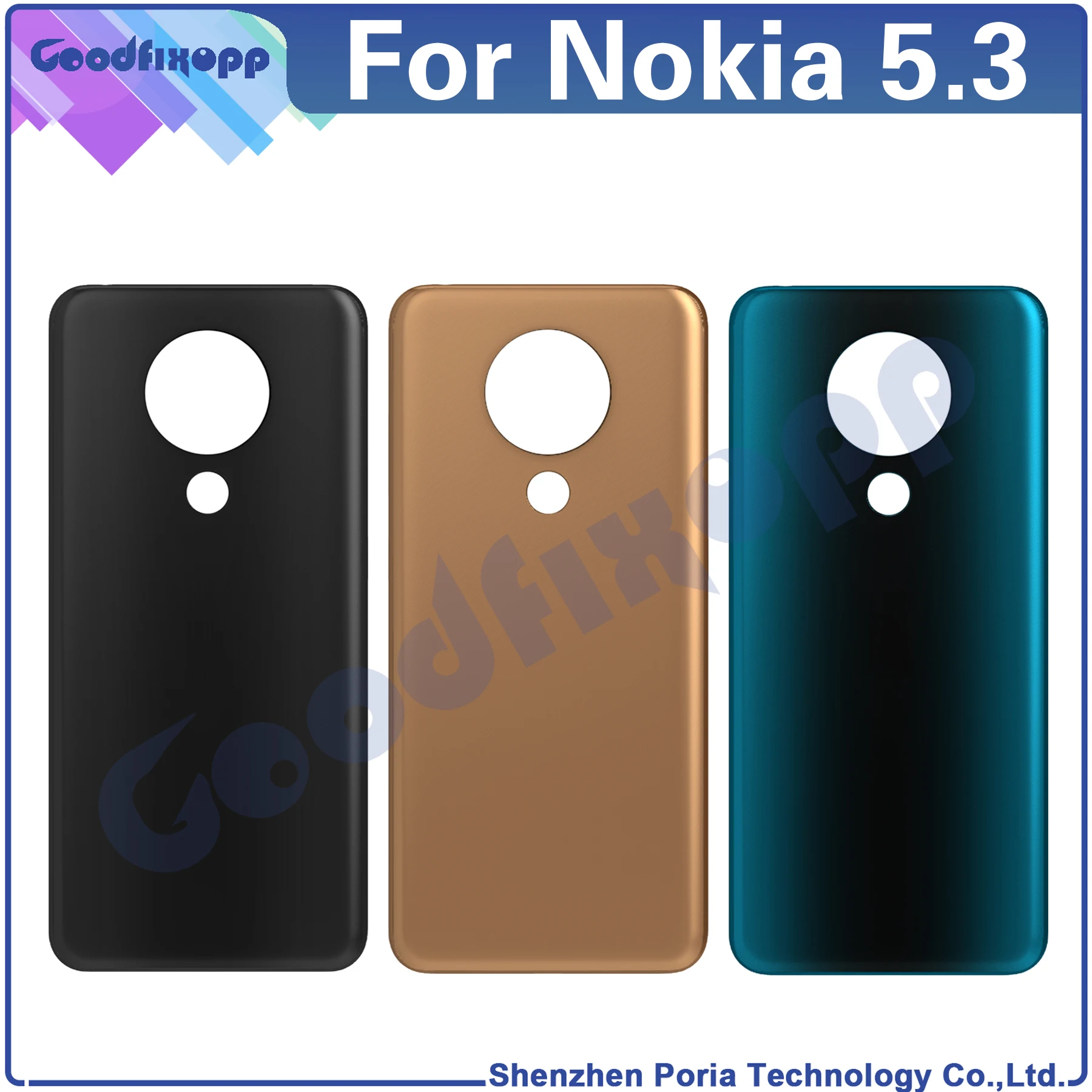 For Nokia 5.3 TA-1234 TA-1223 TA-1227 TA-1229 ​​Back Cover Door Housing Case Rear Cover Battery Cover