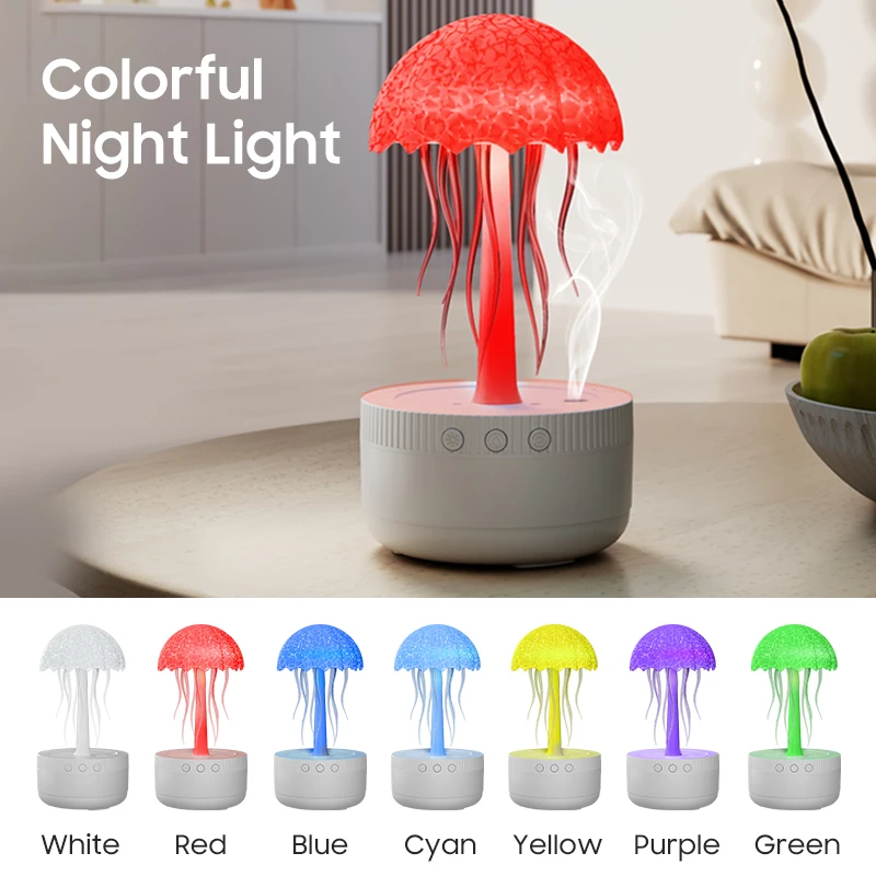 Dynamic Jellyfish Essential Oil Diffuser 300ML 7 Colorful Night Light Jellyfish Air Humidifier for Home Bedroom