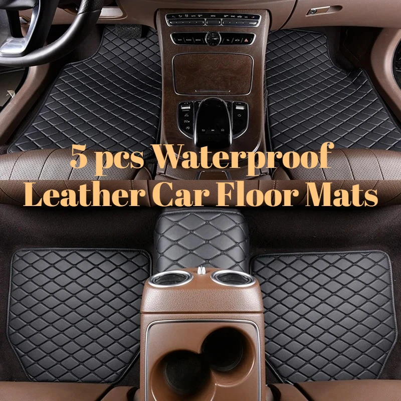 

Universal Auto Foot Pad 5 pcs Waterproof Leather Car Floor Mats Carpet Car Floor Mats Right-Hand Drive Car Accessories Interior