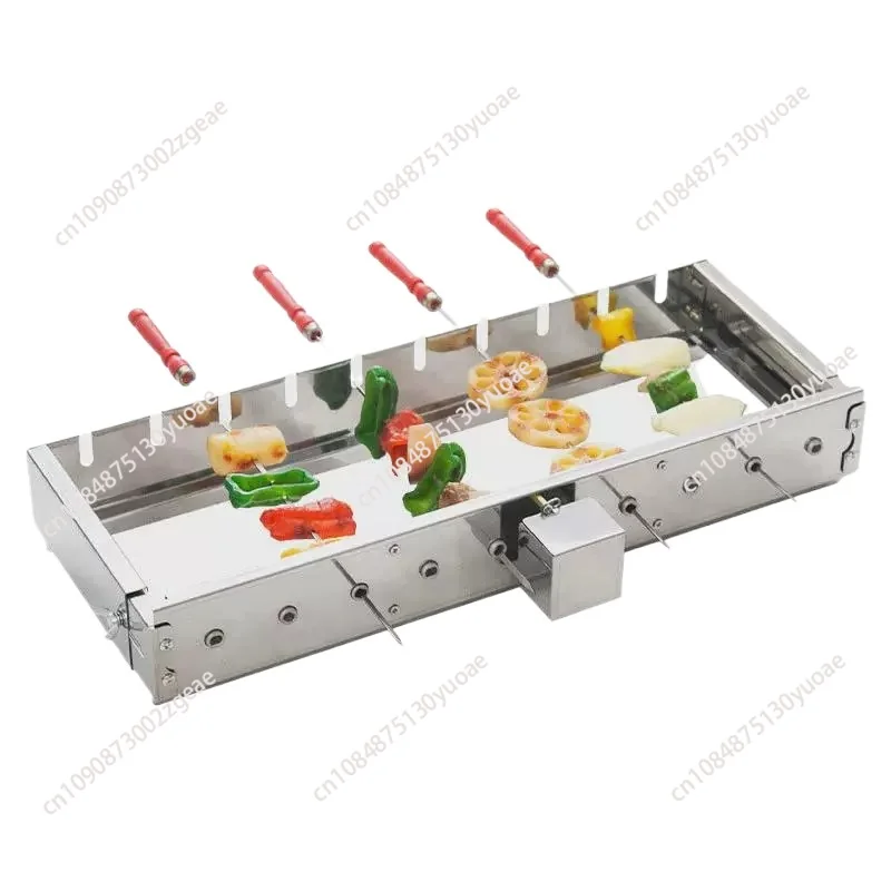 Unlimited baking needle Automatic flip shelf Adjustable width BBQ grill BBQ grill Rolling skewer
