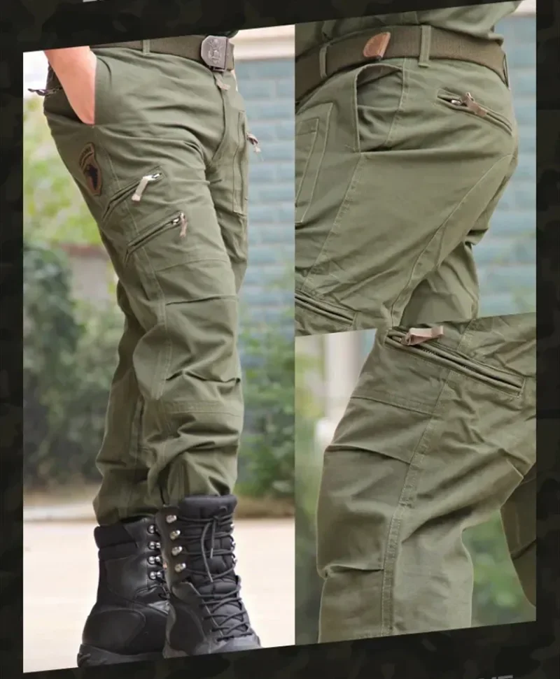 Overalls Cargo-Hosen für Männer Frühling Herbst Lässige Mehrfachtaschen-Hosen Streetwear Army Gerade Hosen Herren Militär-Taktische Hosen – Detail 9
