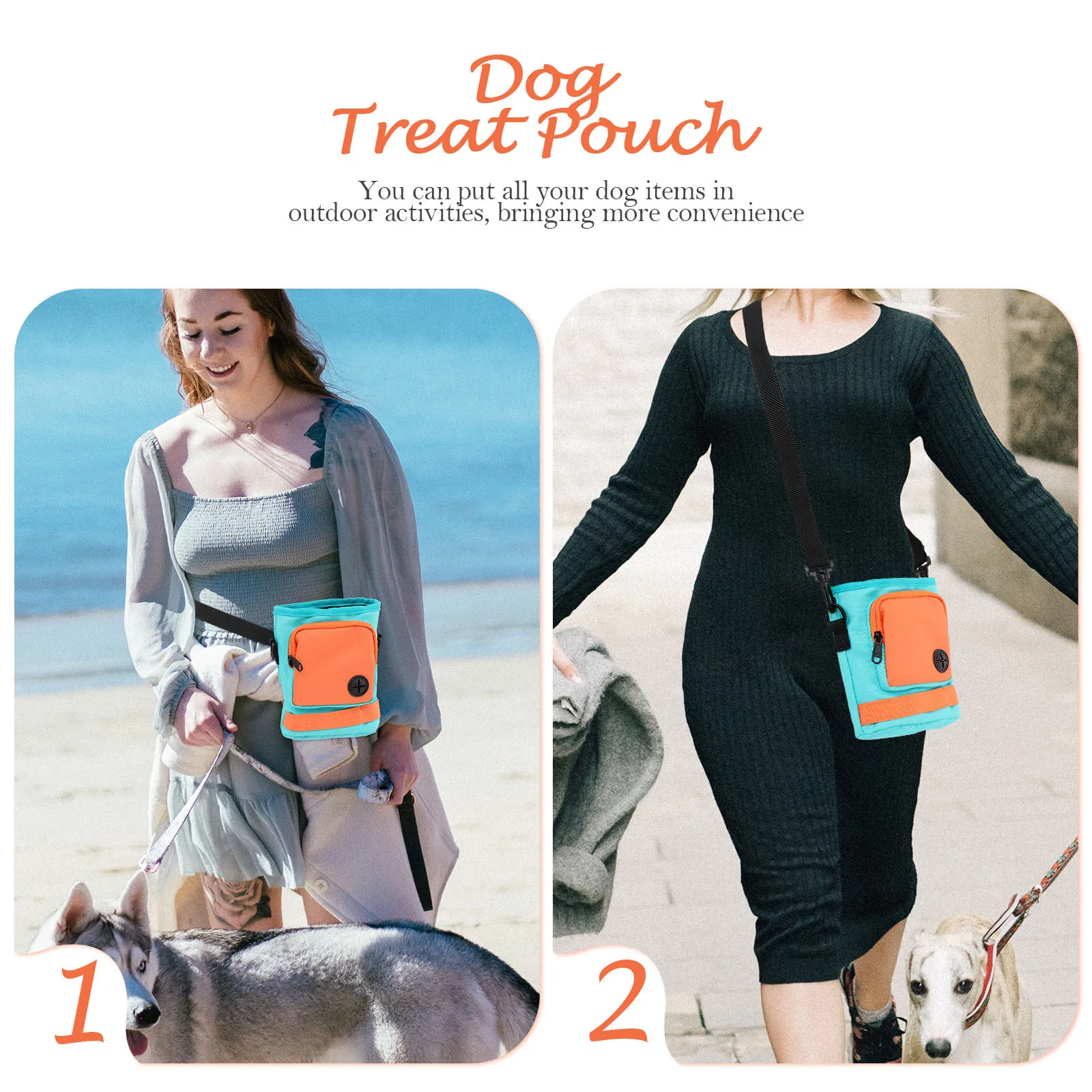 

Adjustable Dog Training Pouch Wear-Resistant Pet Treat Bag Multiple Compartments for Walking Park Outdoor Activities