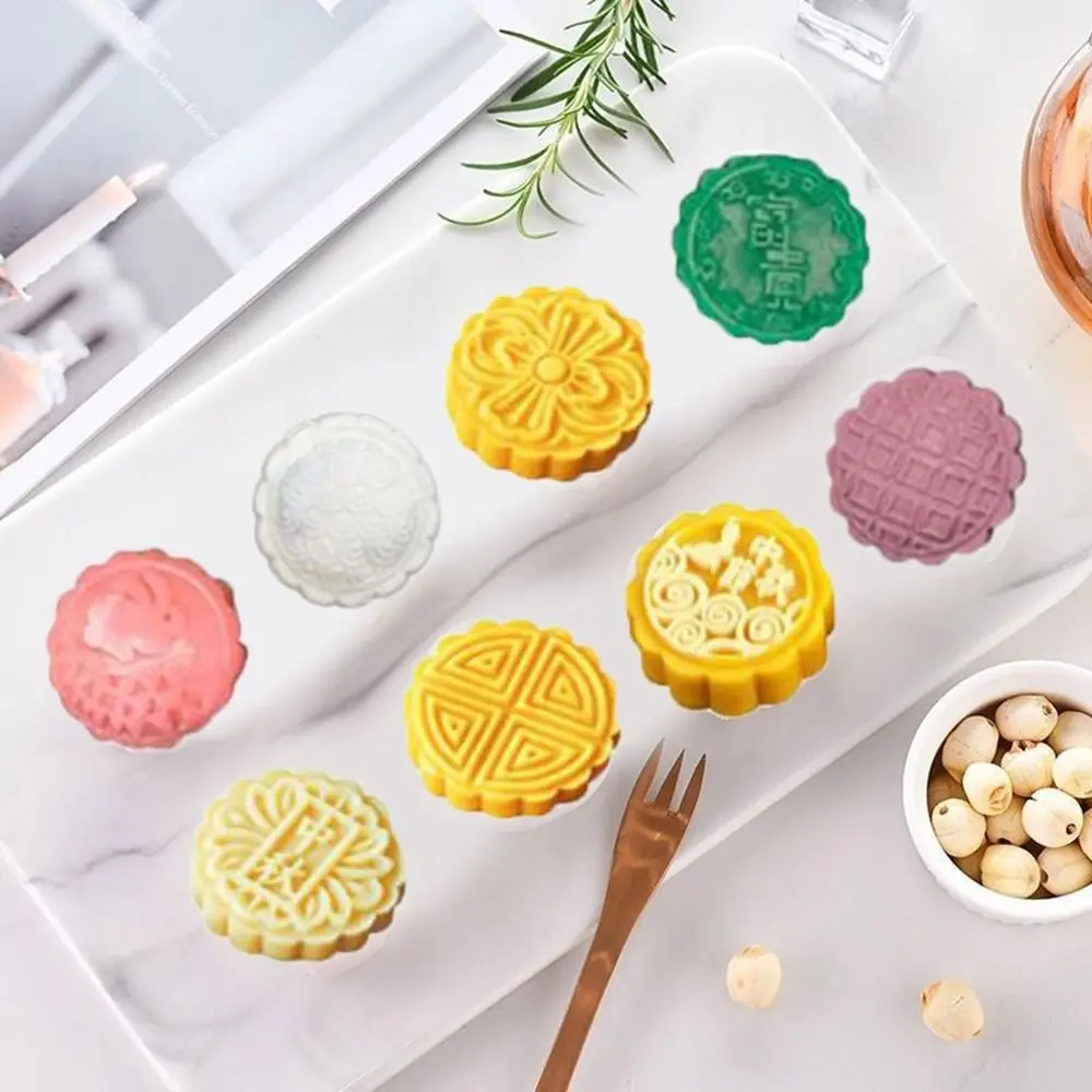 Creative 3D 6 Holes Mooncake Mold Chinese Style Silicone Cookie Mold Embossed Non-stick Pastry Mold Mid-Autumn Festivals