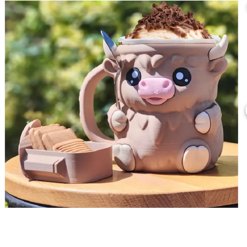 Highland Cow Ice Pint Holder with Antifreeze Handle Cute Ice Cream Pint Reusable Beer Can Holders for Gathering Party Picnic