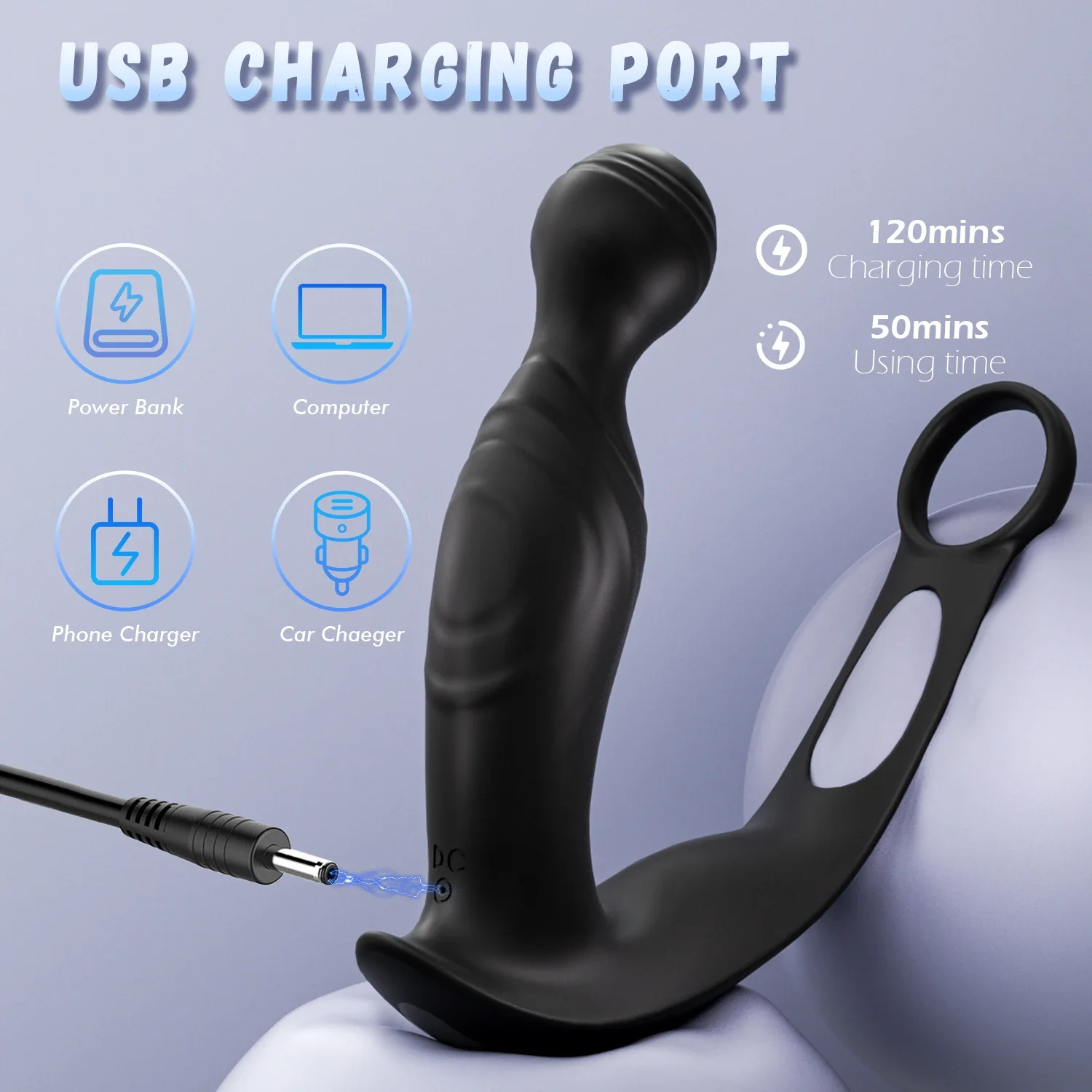 Male Prostate Massager Wireless Control Anal Vibrator with Cock Ring Delay Ejaculation Anal Butt Plug Adult Sex Toy for Men Gay