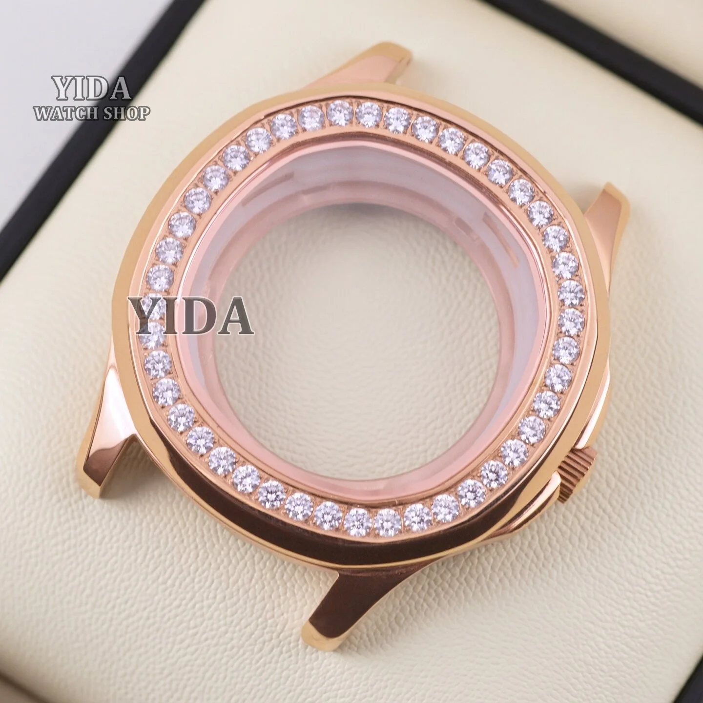 

NH35 Diamonds Case Stainless Steel Sapphire Glass 42mm 10ATM Waterproof MOD WatchCase for NH35 NH36 Movement AQUANAUT Nautilus