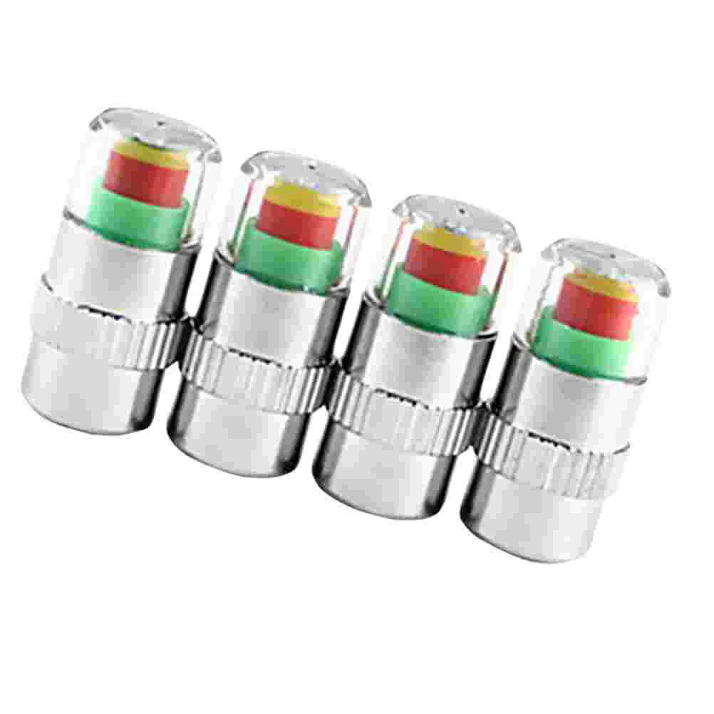 

4 Pcs Tire Pressure Monitoring Product Dust Cap Indicator Warning Caps Car Tyre Sensor Eye Alert Technology