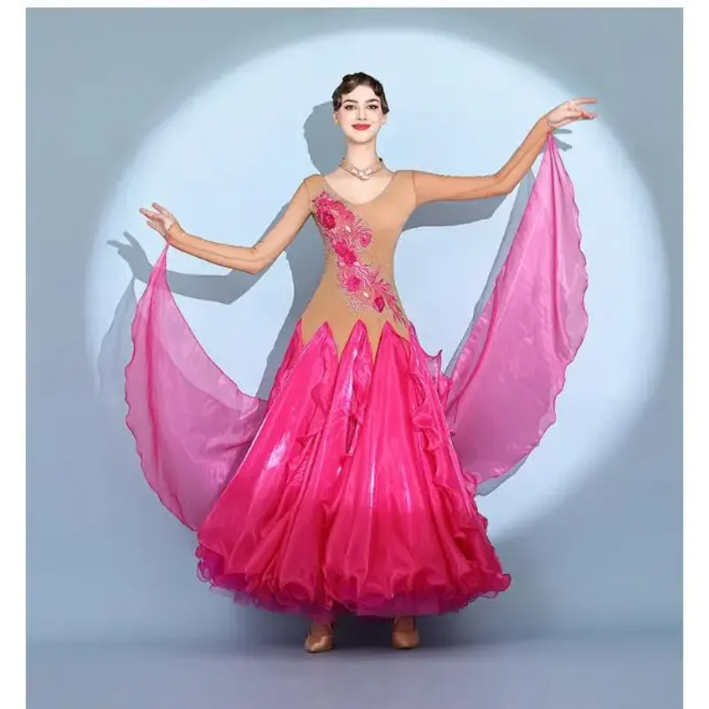 National Standard Women's Ballroom Dress, Social Waltz Dress, Modern High-End Dance, Social Dance Competition Dress