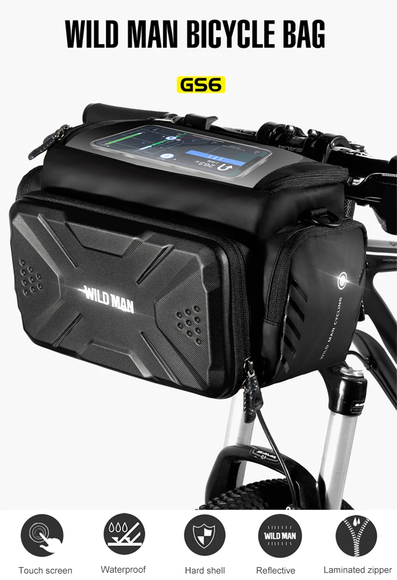 WILD MAN BBG071 Fahrrad Lenkertasche EVA Hartschale Regenschutz Aufbewahrung kleiner Zubehörteile – Detail 1