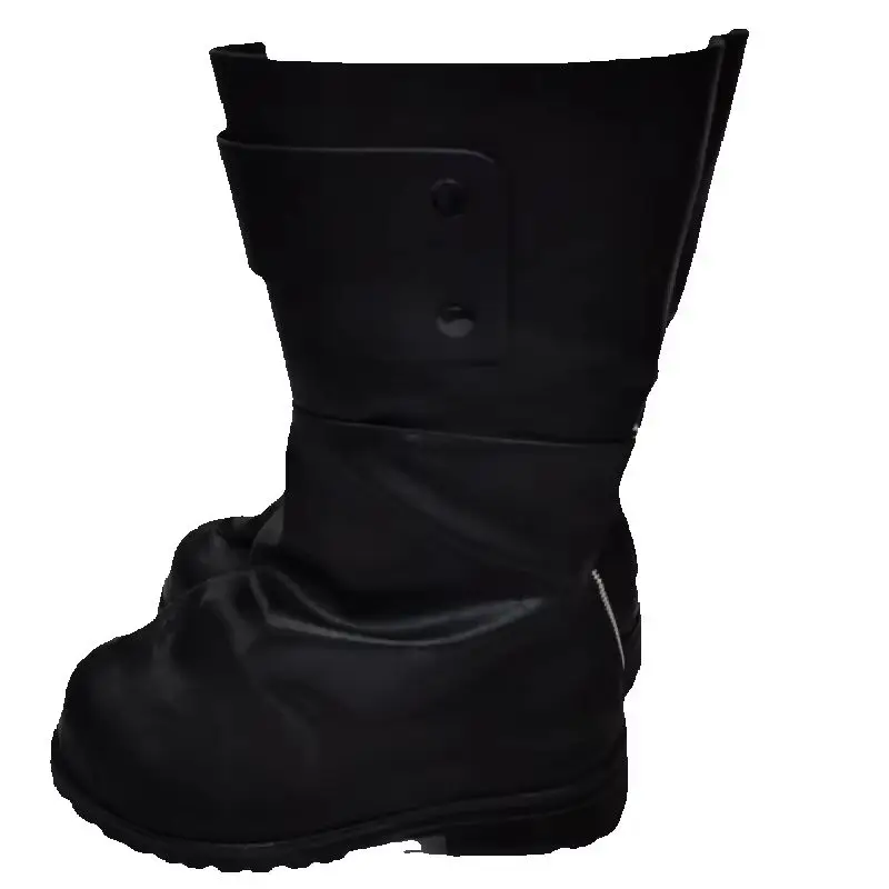 Botas de hombre de cuero arrugado con tacón grueso, a media pantorrilla, con cremallera trasera, estilo motero, suela gruesa, estilo Y2K oscuro, modelo 2026