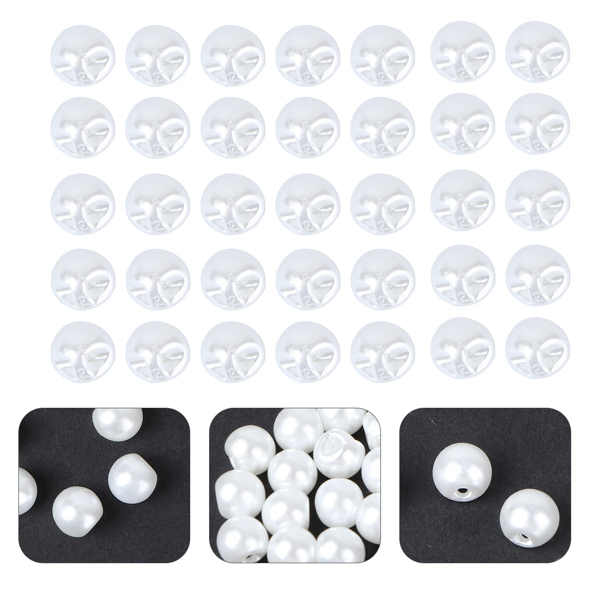 

50 PCS Colorful Pearl Buttons Sew Pearls DIY Round Shape Buckles Wedding Dress Mother