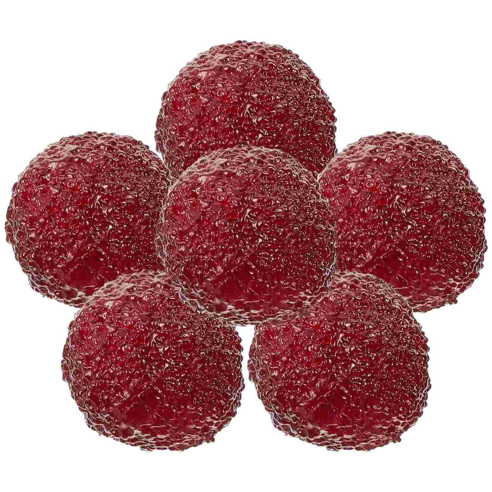 6 Pcs Simulation Fruits Adorable Foam Fake Models for Photo Props Table Decor Realistic Red Berry Branches for Photo